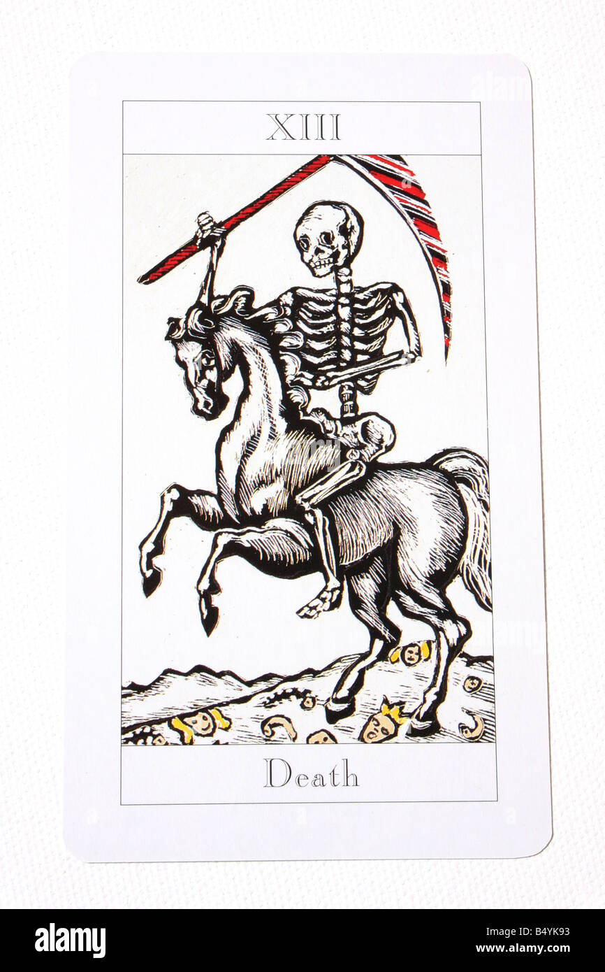 The Death card in a tarot pack. Stock Photo