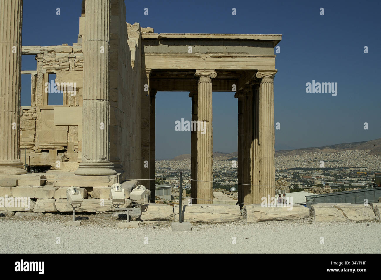Side view of the Erechtheon, on the Acropolis Stock Photo