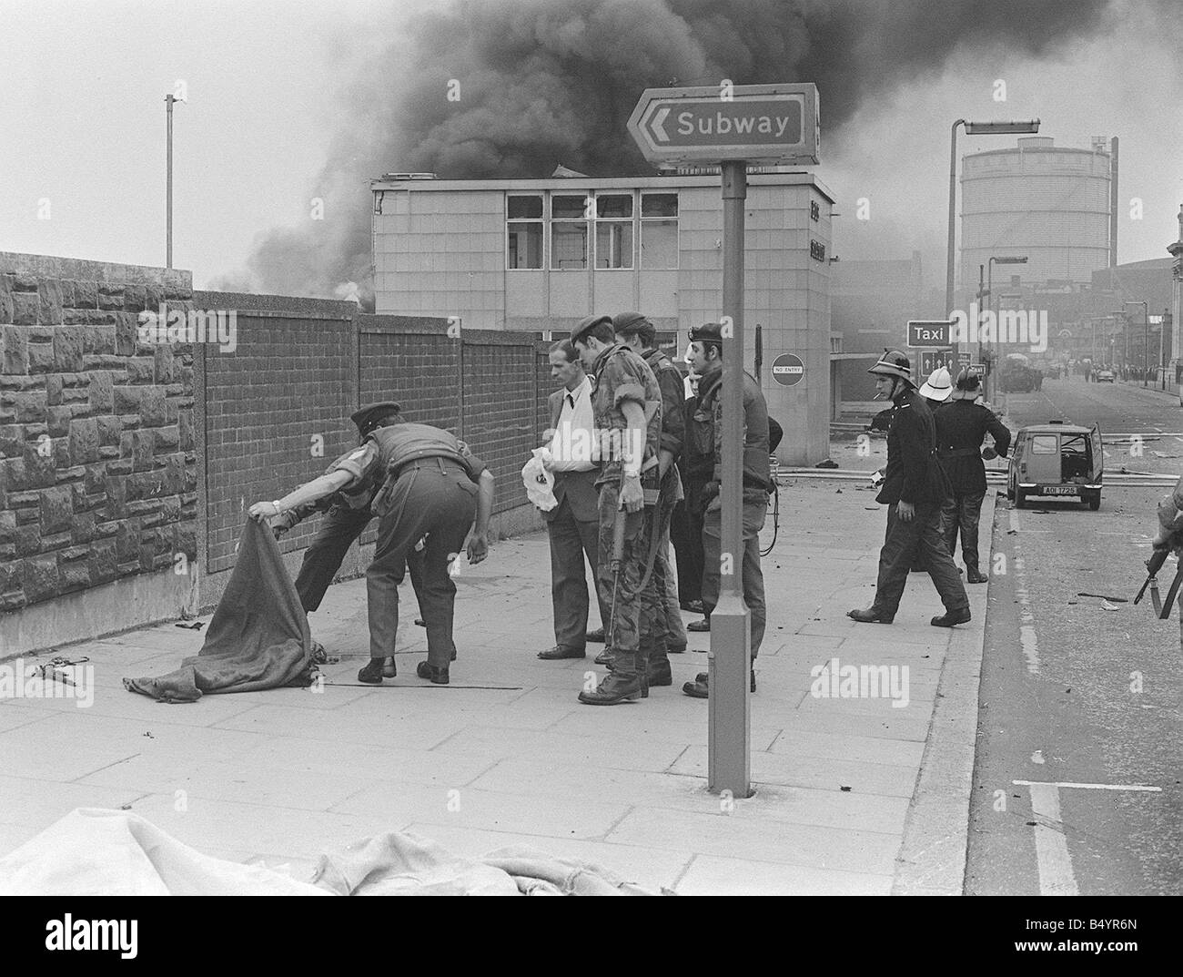 Oxford Street Bus Station Belfast Bombing July 1972 Police Army and