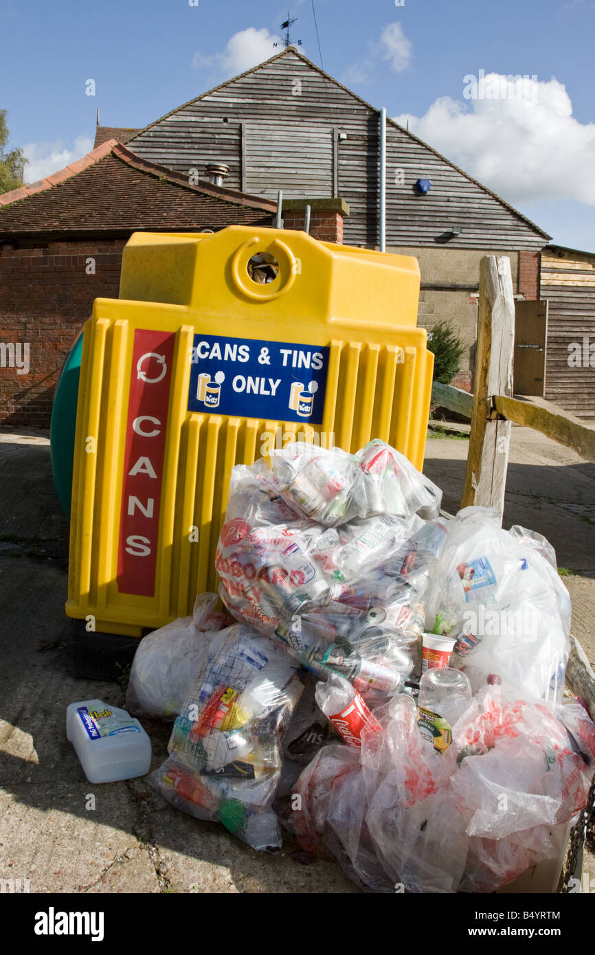Can and tin recycling bin Stock Photo Alamy