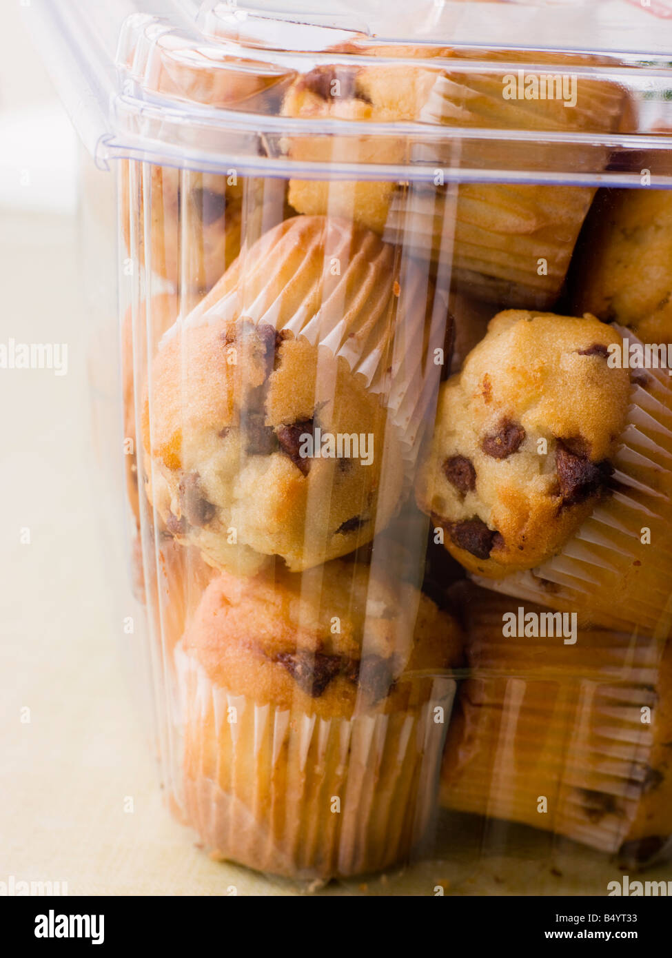 Milk Chocolate Chip Muffins In A Plastic Box Stock Photo Alamy