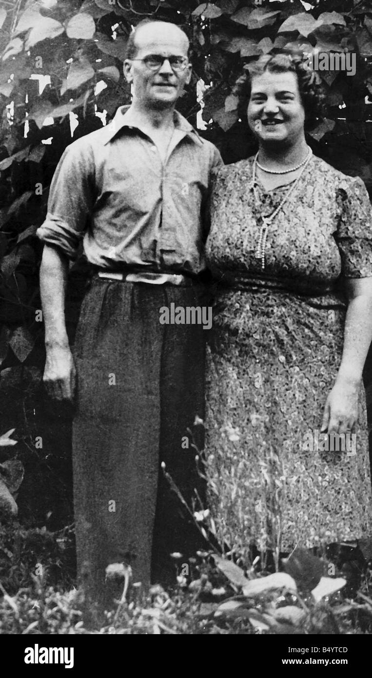 Murderer John Christie responsible for the deaths of at least six woman at his home in 10 Rillington Place London was hanged John Christie Murderer who is known as the Acid Bath Murderer Killed six women including his wife John Christie with wife Ethel Stock Photo
