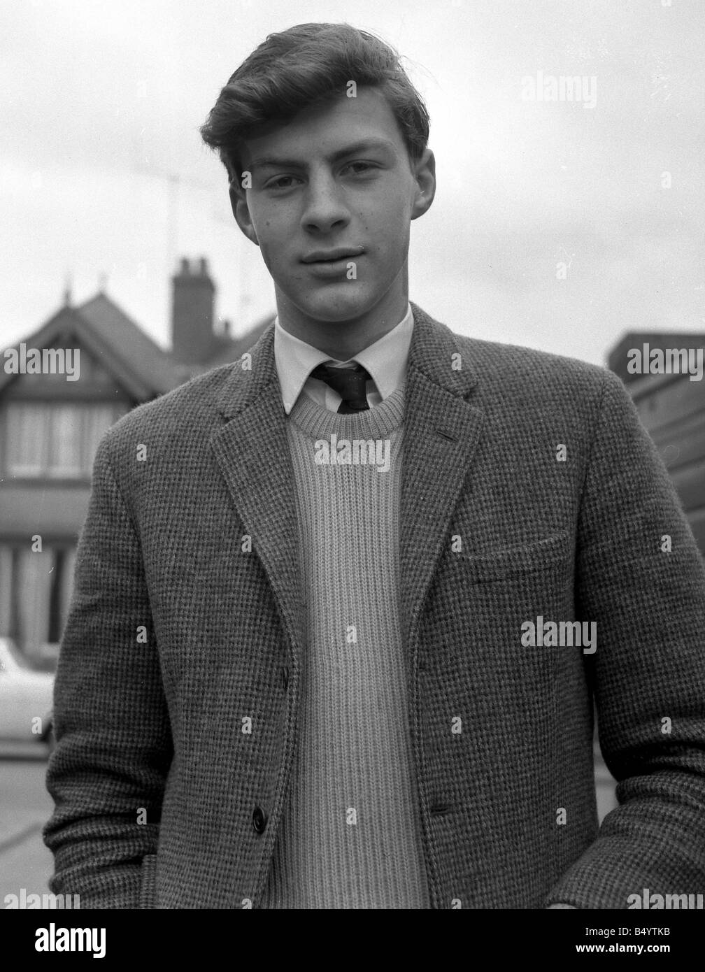 Ranulph Twisleton Wickham Fiennes seen here leaving court after the case of a smoke bomb being exploded in the Girls dormatory had been heard;October 1961;P7144 Stock Photo