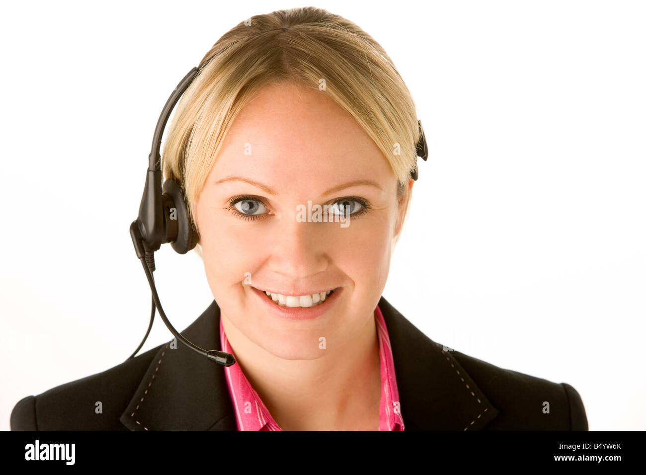 Customer Service Representative With Headset Stock Photo