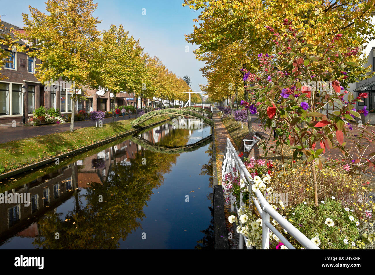 Canal in Papenburg Emsland Lower Saxony Germany Stock Photo