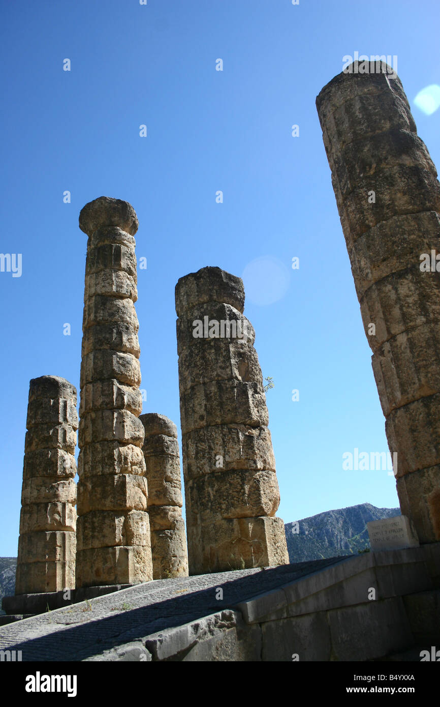 Temple of Apollo Delphi UNESCO World Heritage Site Greece Europe Stock Photo