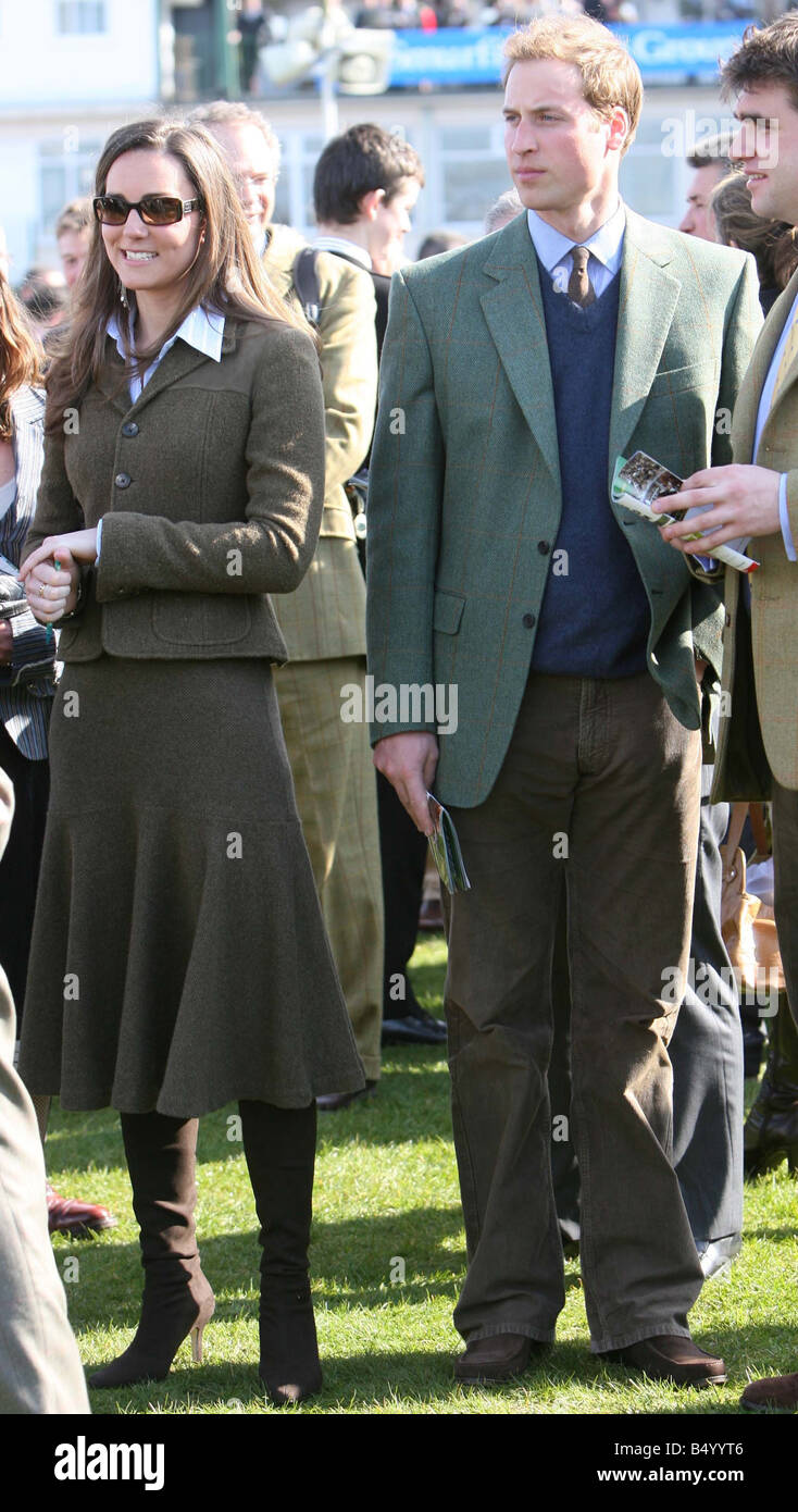 Prince William and Kate Middleton William Kate at Cheltenham 13th March 2007 Stock Photo