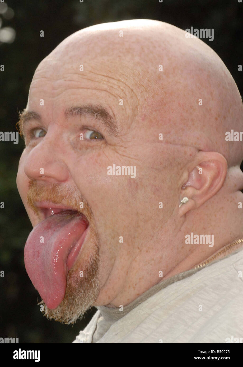 Steve Taylor who has the longest tongue in the world Stock Photo