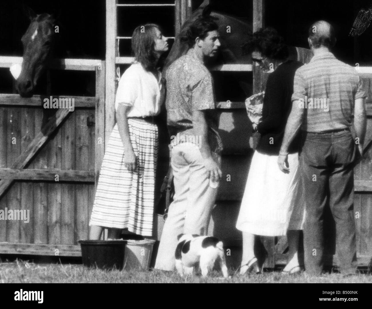 Sabrina Guinness with Prince Charles August 1979 at Midhurst stables