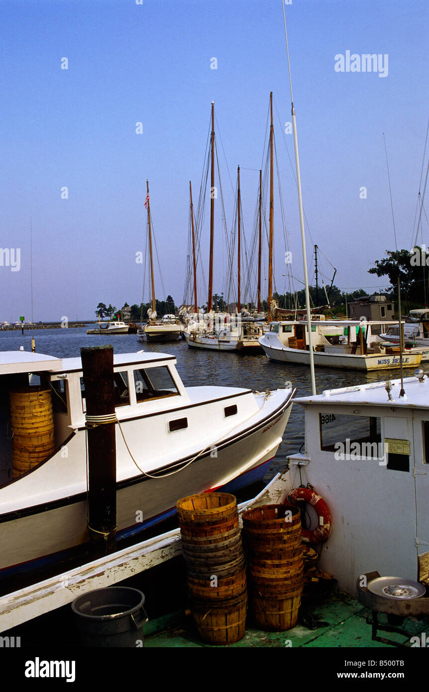 Tilghman Island Maryland, fishing boats take harbor at Dogwood Harbor