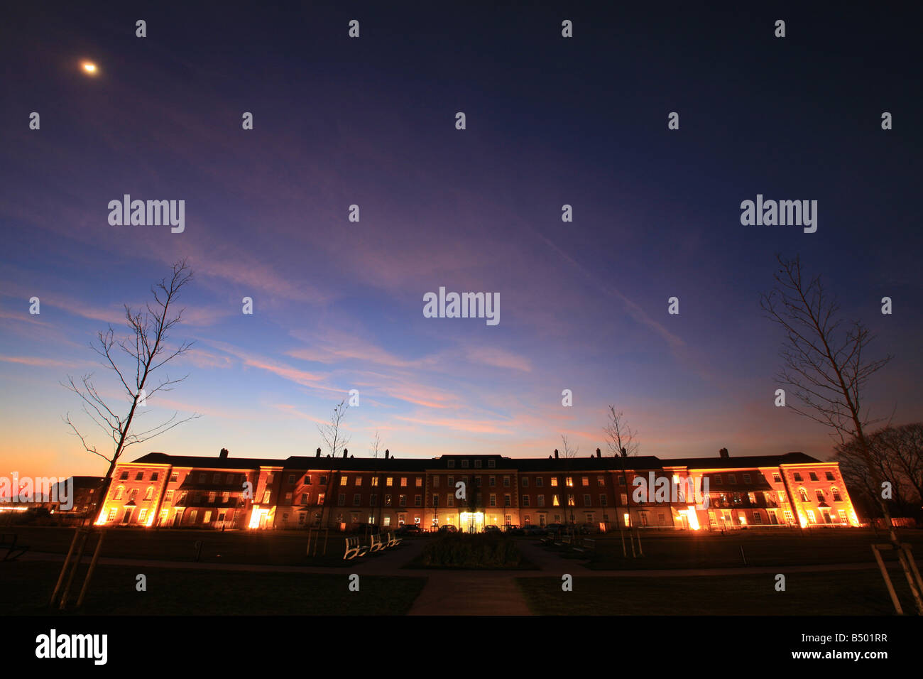 Kensington Oval on Darwin Park In Lichfield Staffordshire at Night