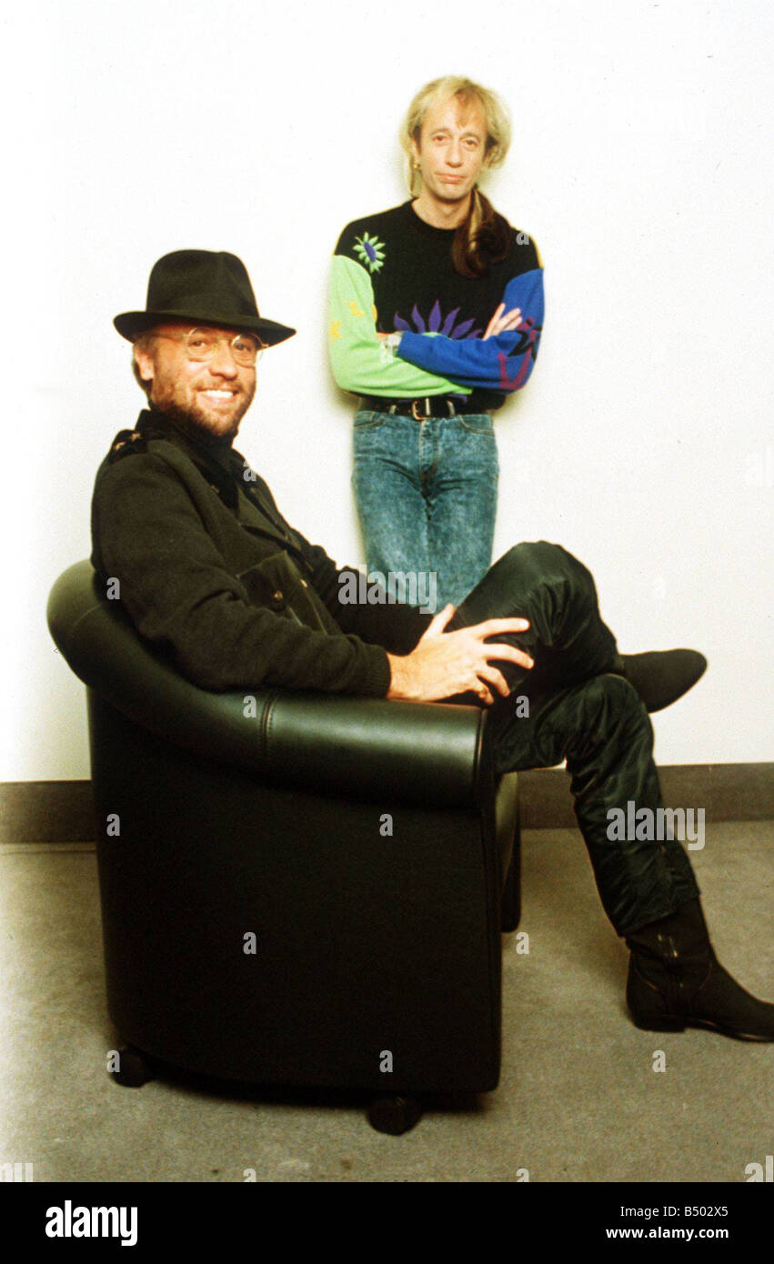 Bee Gees pop group Maurice and Robin Gibb Stock Photo
