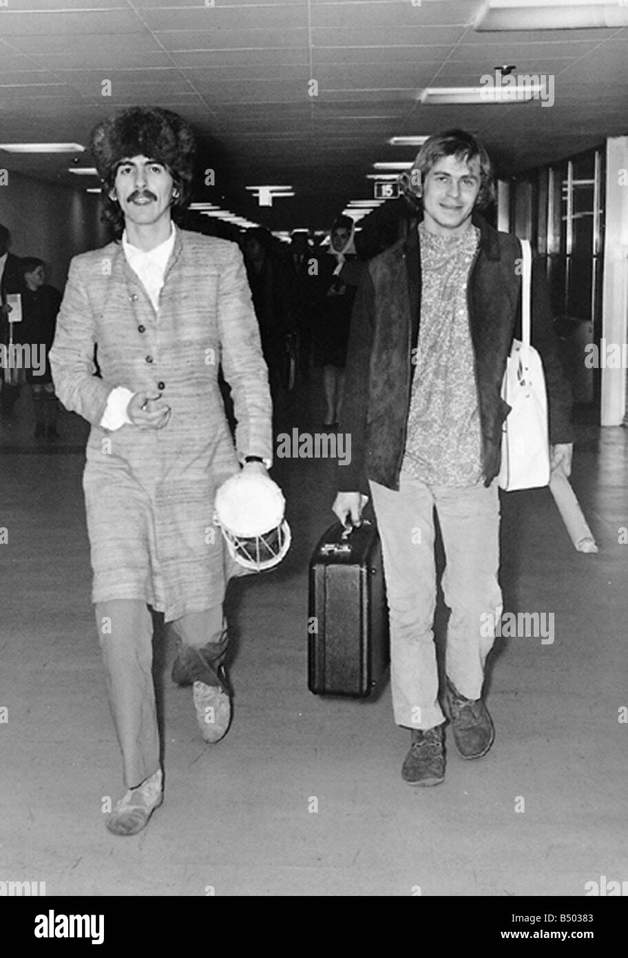 Beatles files 1968 George Harrison with Magic Alex returning from ...