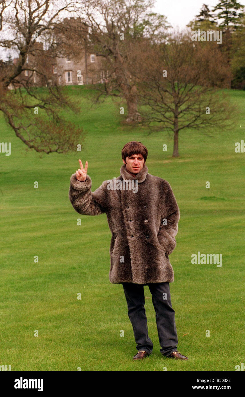 Noel Gallagher at Balloch Castle where Oasis will have their concert in August Stock Photo