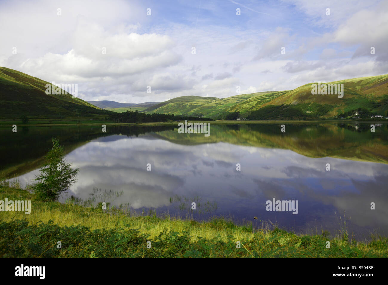 Looking South across St Mary's Loch towards Tibbie Shiels Inn. Scottish Borders Stock Photo