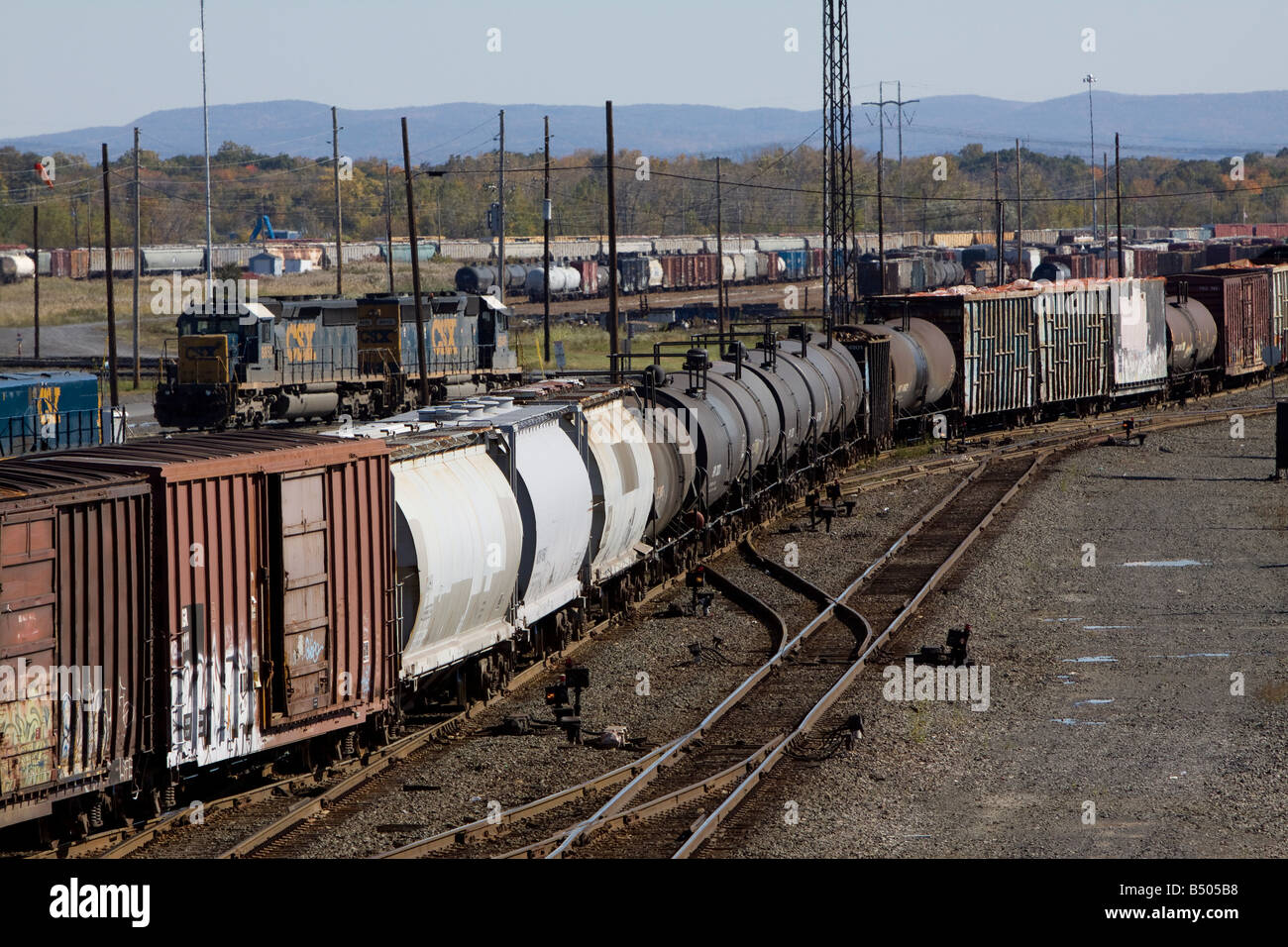 CSX Selkirk rail yard near Albany, NY. Stock Photo