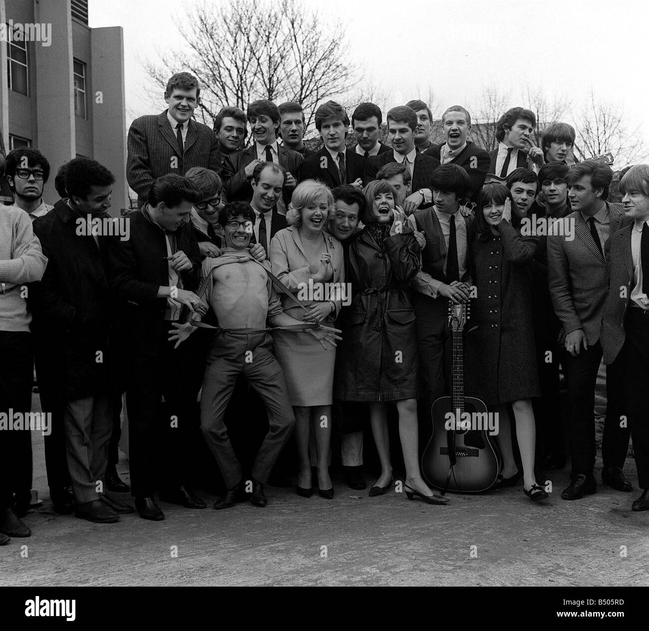 Pop Stars posed for pictures before appearing at the Mod Ball at Wembley s Empire Pool They inclue Freddie of Freddie and the Dreamers along with star names such as Kathy Kirby Cilla Black The Searchers The Mersey Beats The Fourmost The Rolling Stones The Dekotas and Sounds Incorporated Stock Photo