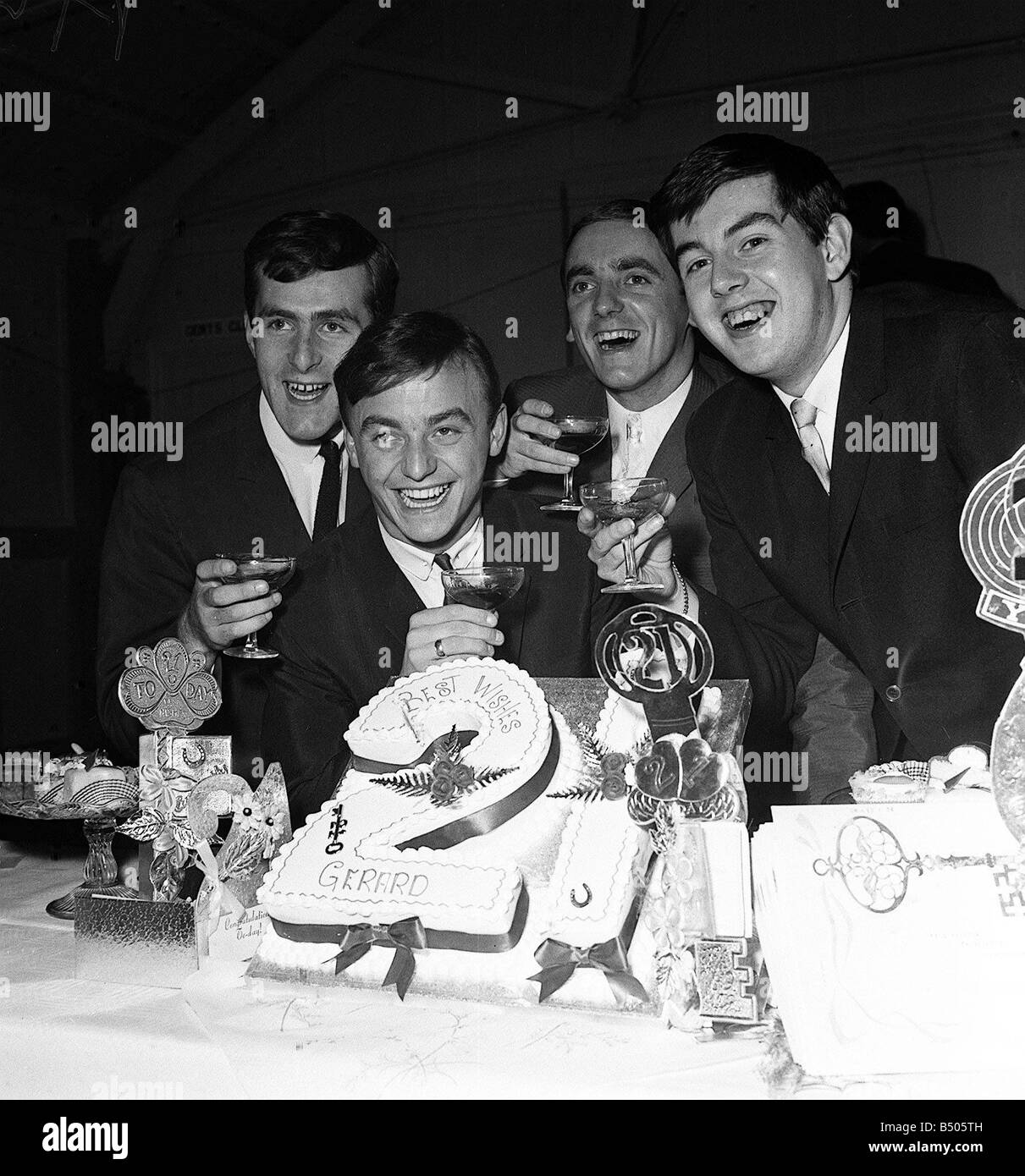 Gerry Marsden celebrates his 21st birthday 1963 with his family at a