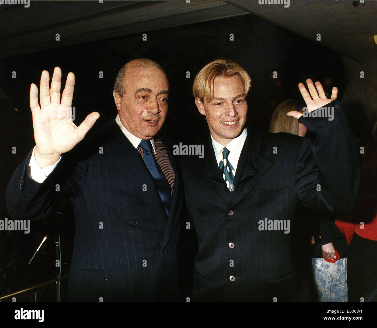 Jason Donovan with Harrods boss Al Fayed Stock Photo