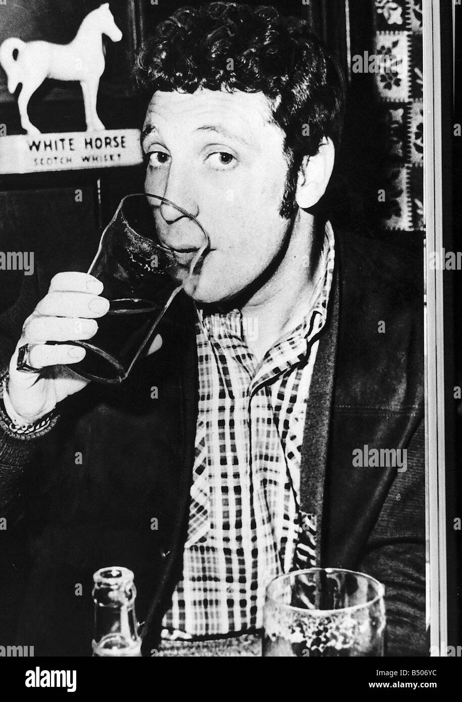 Tom jones the singer in his local pub in wales Stock Photo