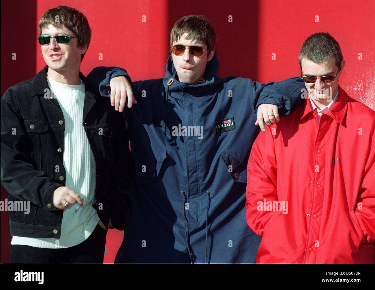 Oasis members of the pop group Stock Photo