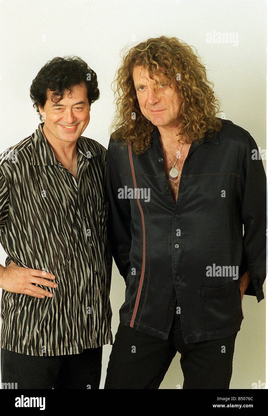 Jimmy Page former lead guitarist and Robert Plant former lead singer  members of the Led Zeppelin Band Stock Photo - Alamy