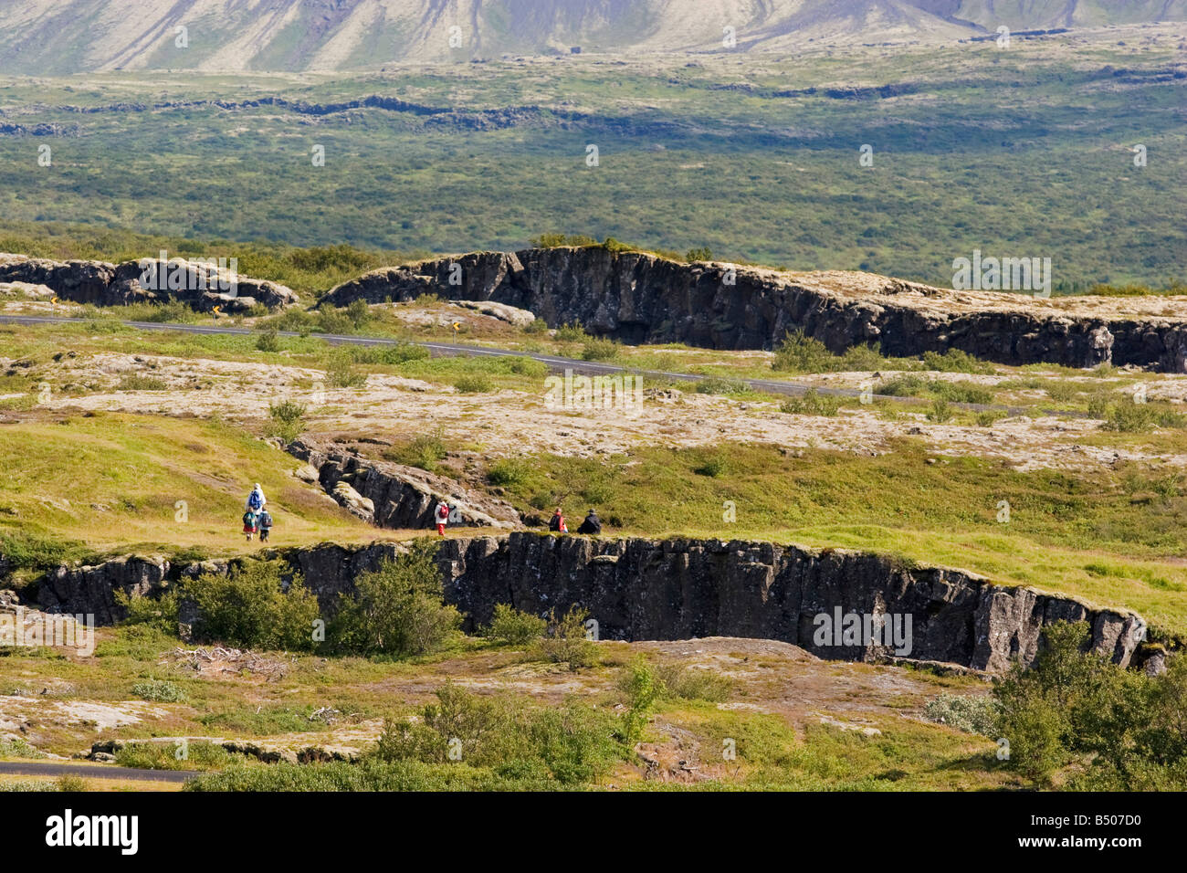 Thingvellir,  geographical rift between Europe and North America, Iceland Stock Photo