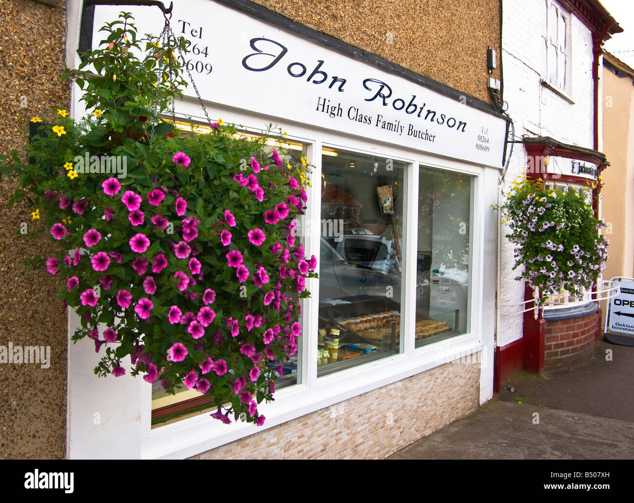 Butchers shop in Stockbridge Hampshire uk Stock Photo