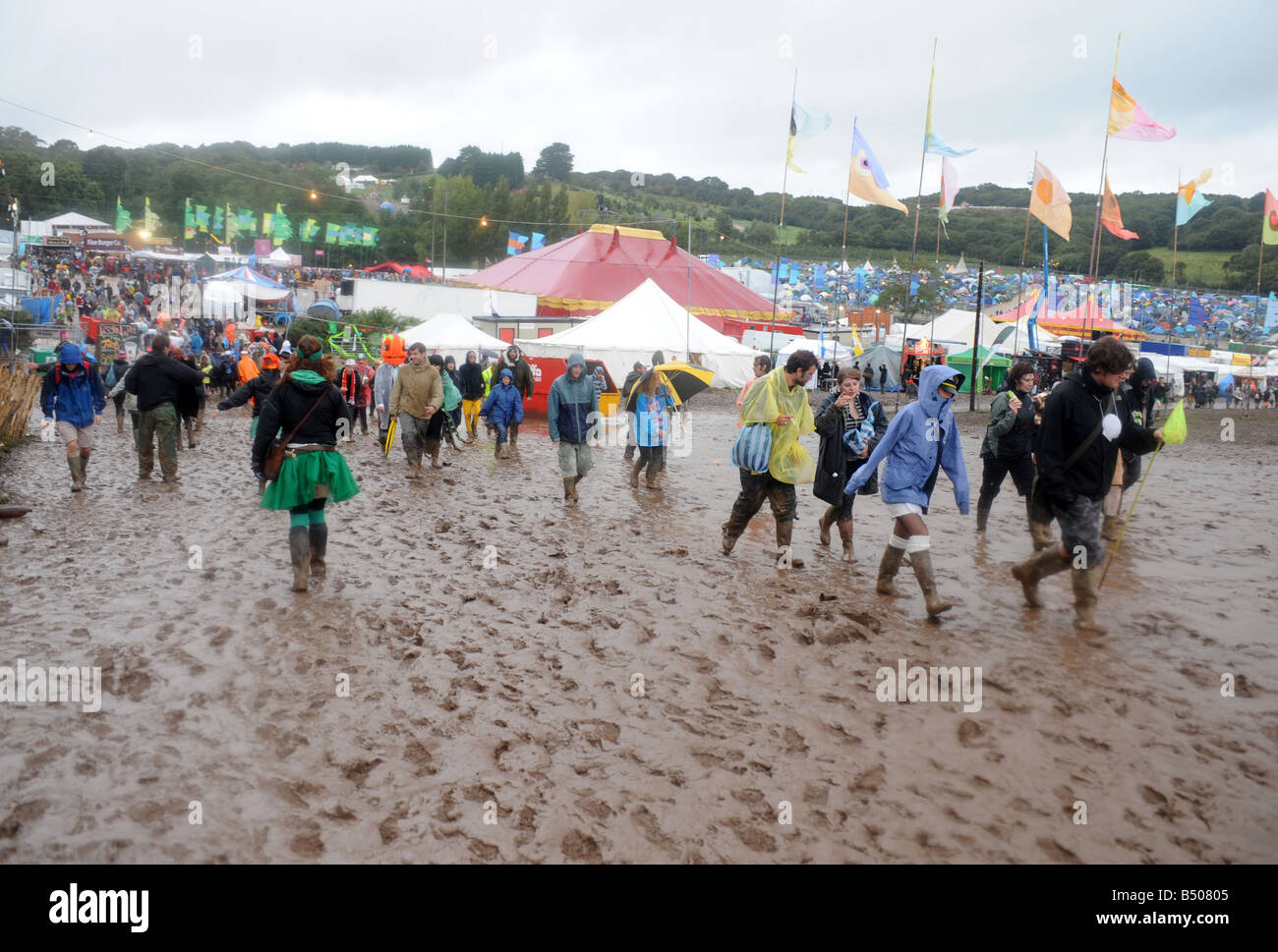 Fancy Dress Festival goers at Bestival Music Festival Isle of Wight 2008 Stock Photo