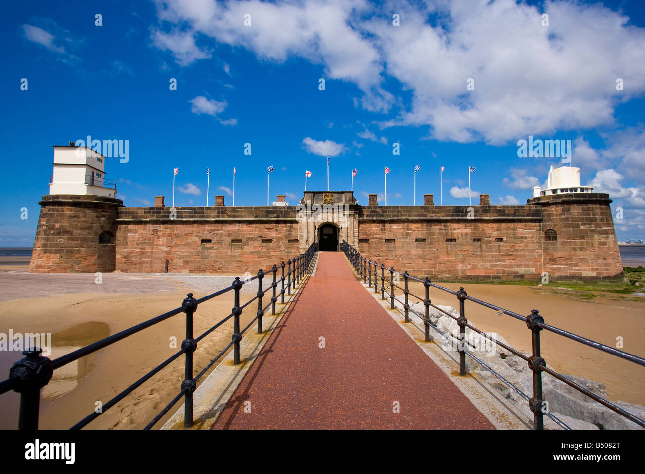 view to the fort on Perch Rock, Wirral. Stock Photo