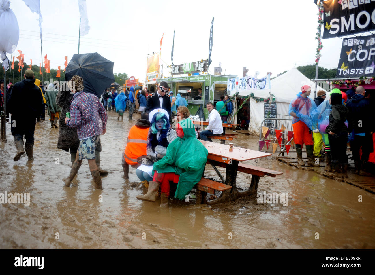 Fancy Dress Festival goers at Bestival Music Festival Isle of Wight 2008 Stock Photo