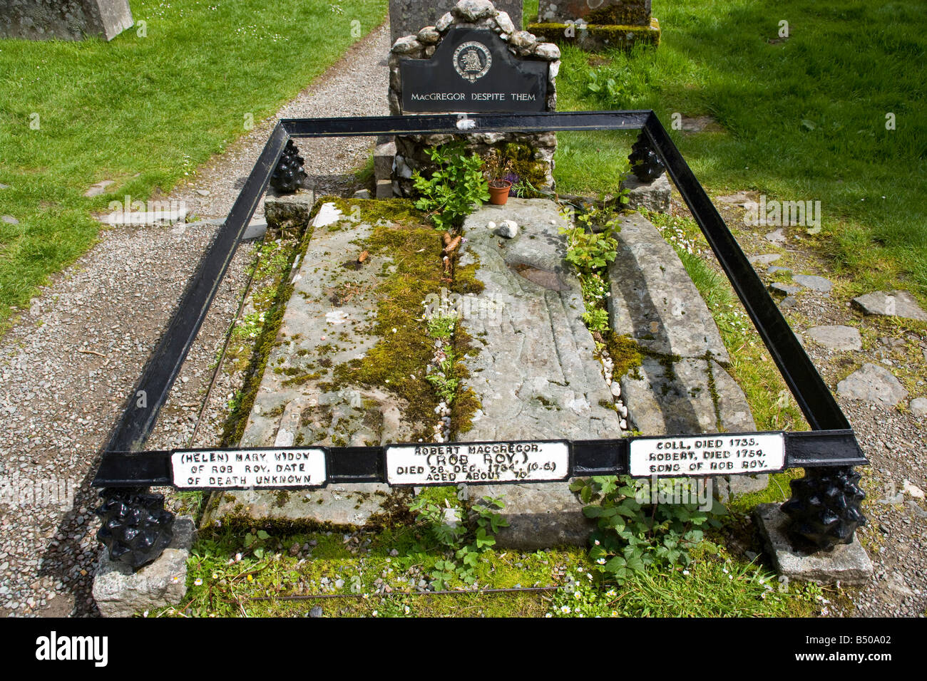 Rob roys grave in Scotland Stock Photo