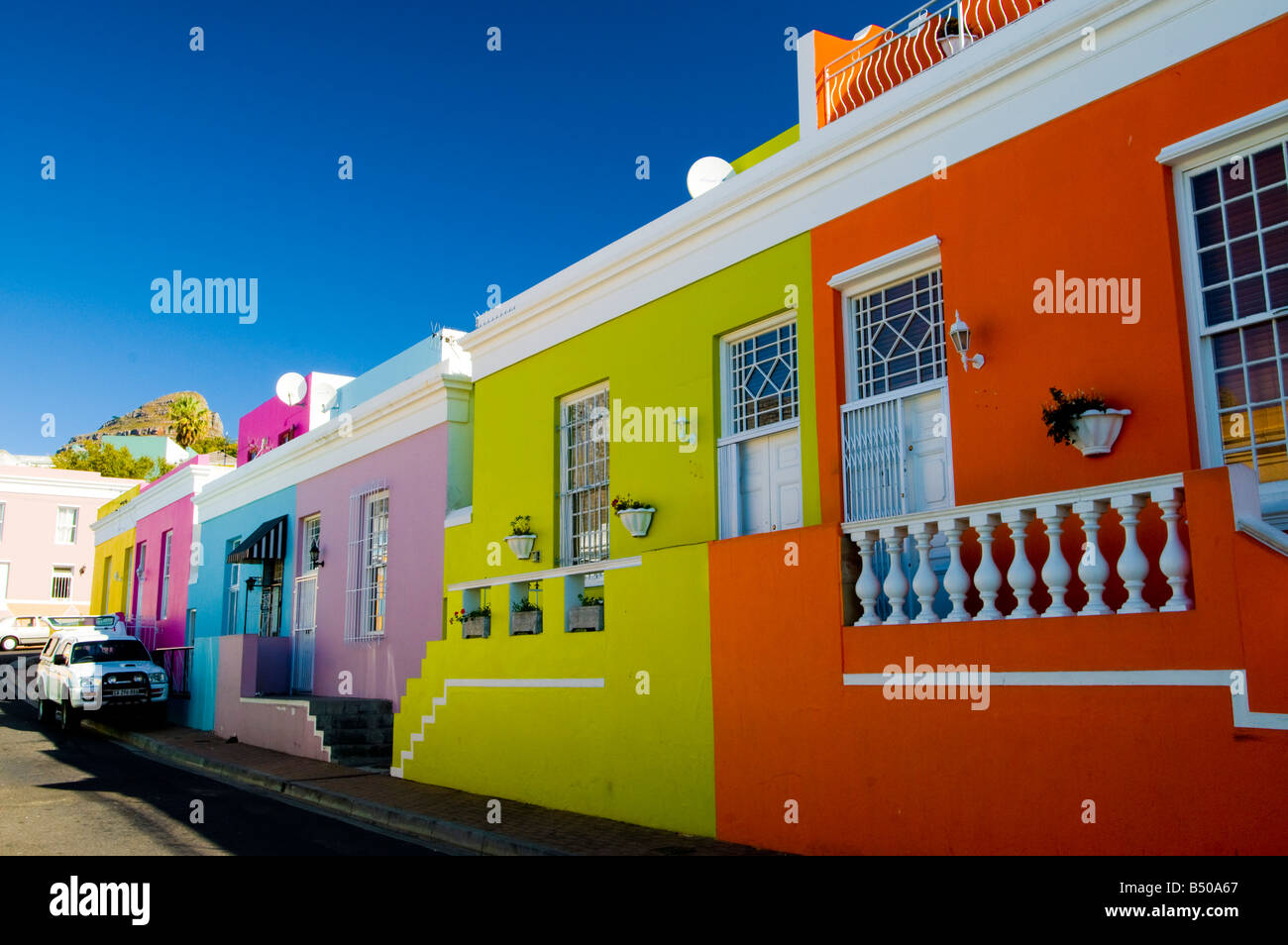 Bo-Kaap street, Cape Town, Western Cape, South Africa Stock Photo