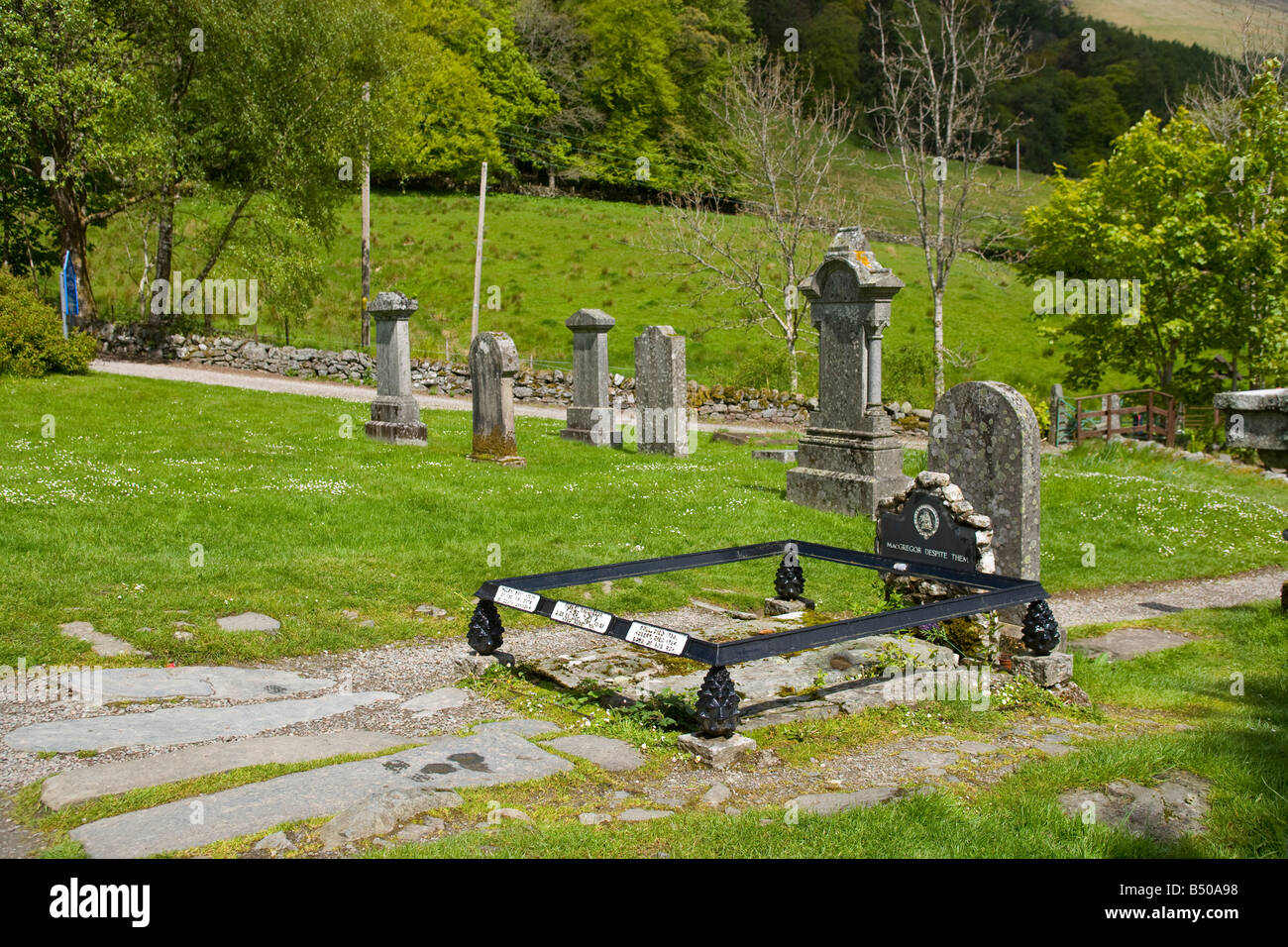 Rob Roys grave in Scotland Stock Photo