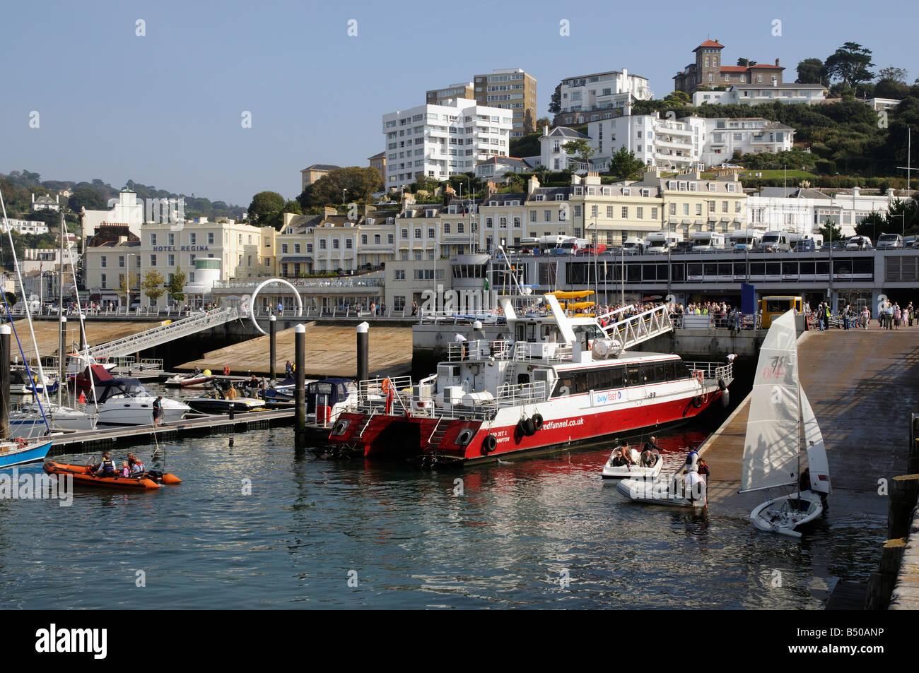 Torquay seaside town on English Riviera Devon England Boating marina on the waterfront Stock Photo