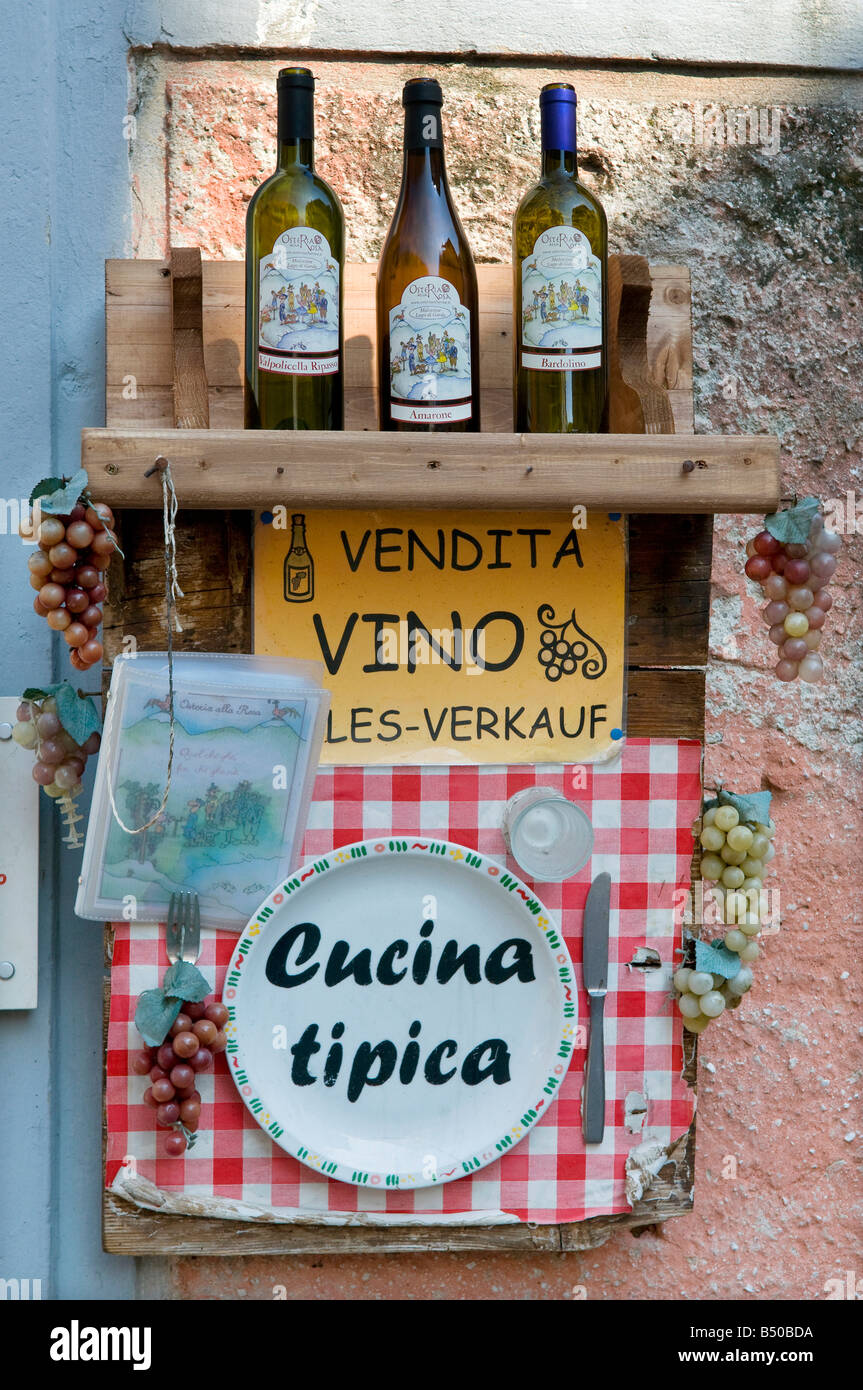 restaurant sign in malcesine, lake garda, italy Stock Photo