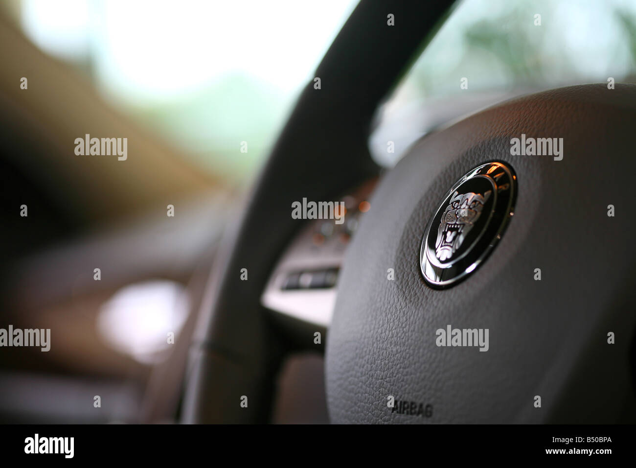Jaguar Jag steering wheel Stock Photo Alamy