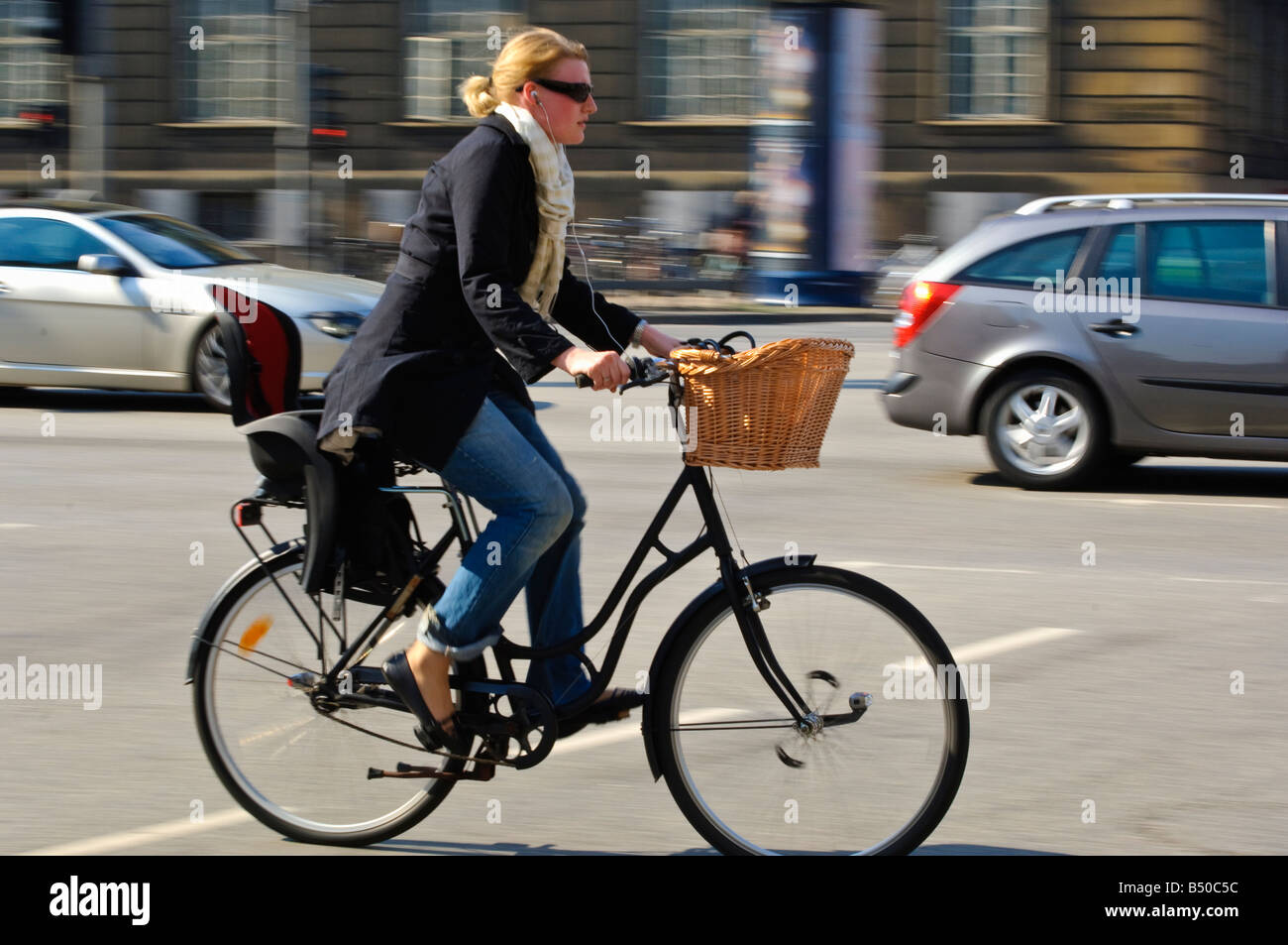 Cyclist in Copenhagen Stock Photo
