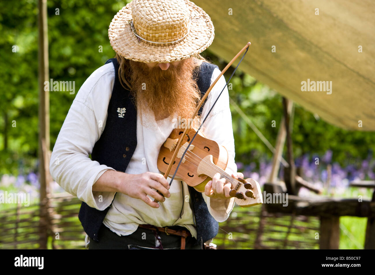 Fiddle player. Medeival fair. Scotland Stock Photo