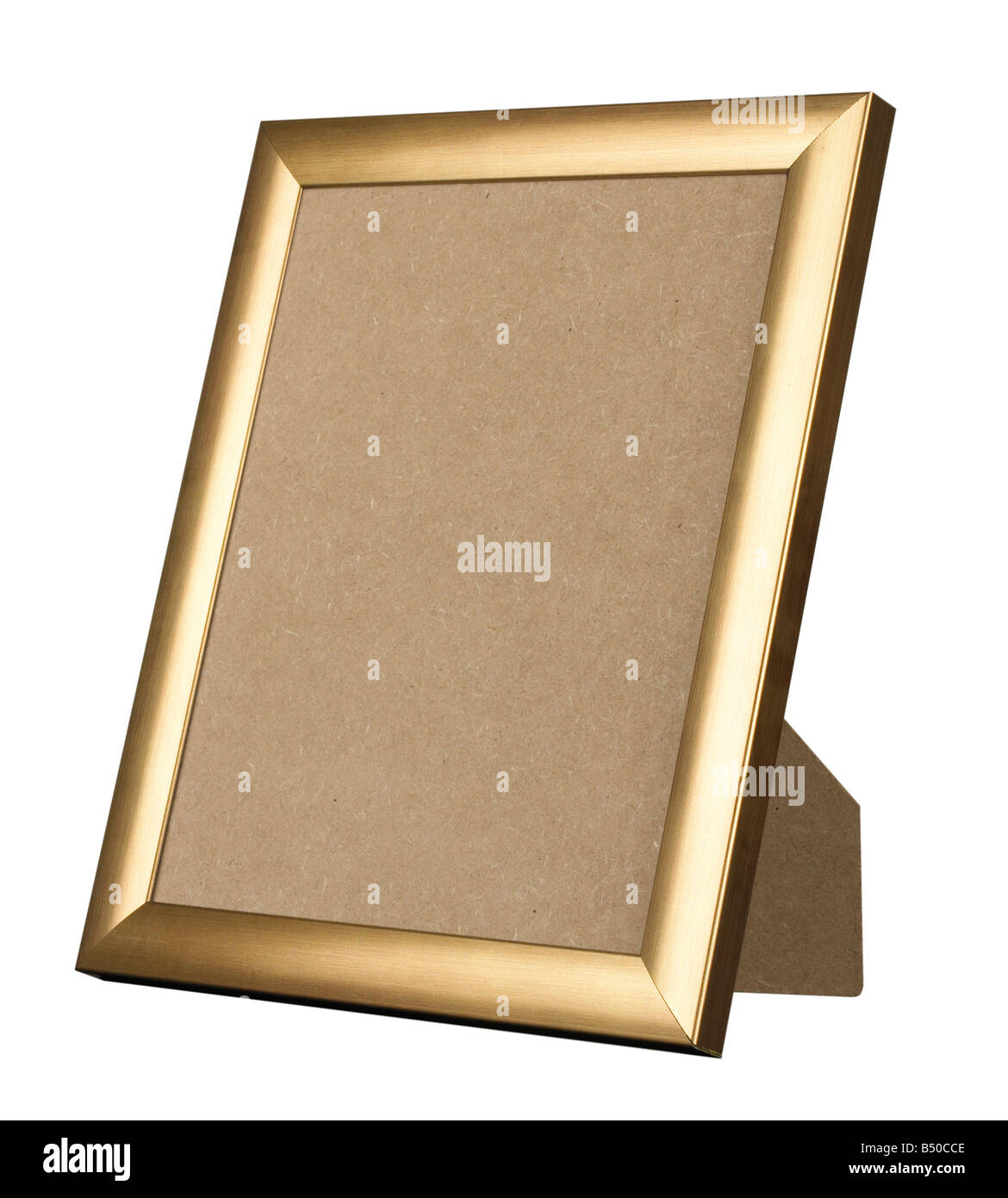 PICTURE FRAME GOLD GILT WOOD STANDING UPRIGHT Stock Photo