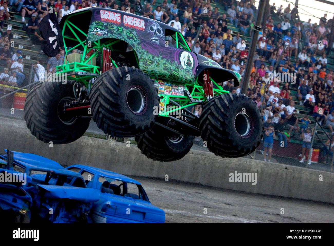 MONSTER TRUCK Grave Digger competing at the Monster Truck Challenge at