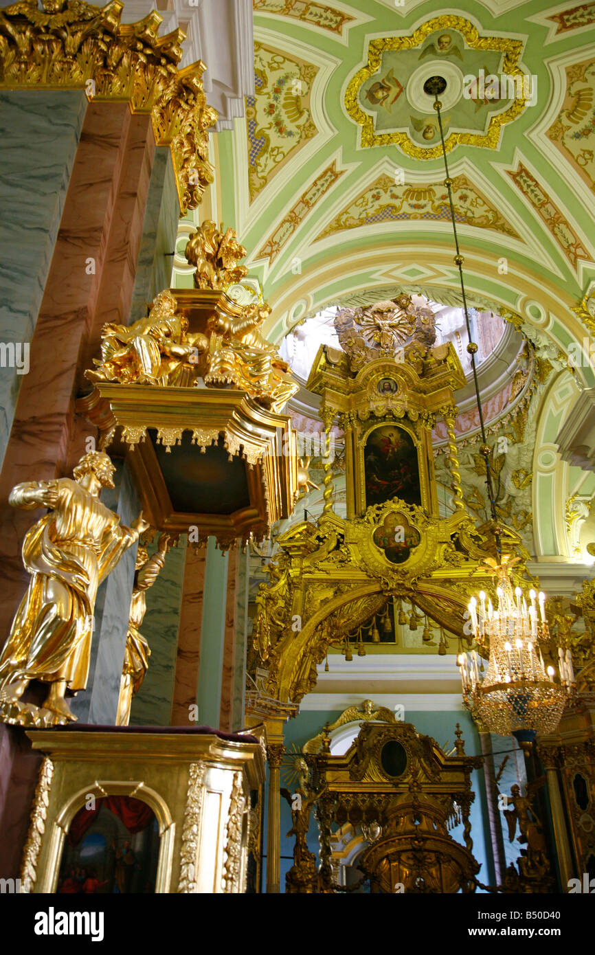 Aug 2008 - The Interior of Cathedral of SS Peter and Paul in the Peter and Paul Fortress St Petersburg Russia Stock Photo