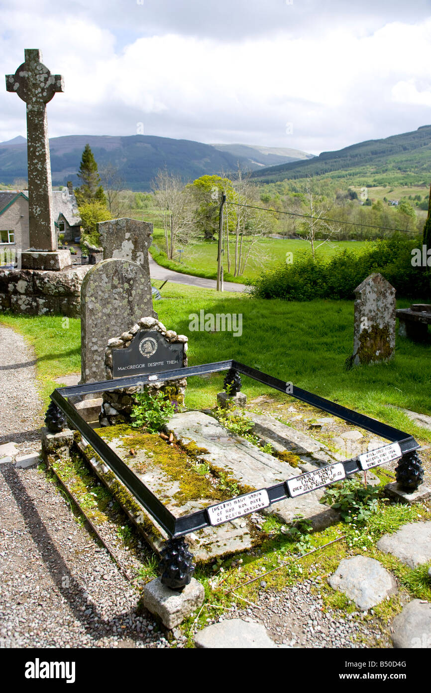 The graveyard with Rob Roys grave Stock Photo