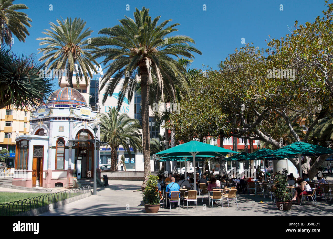 Cafe in Parque San telmo in Las Palmas on Gran Canaria in The Canary Islands  Stock Photo - Alamy