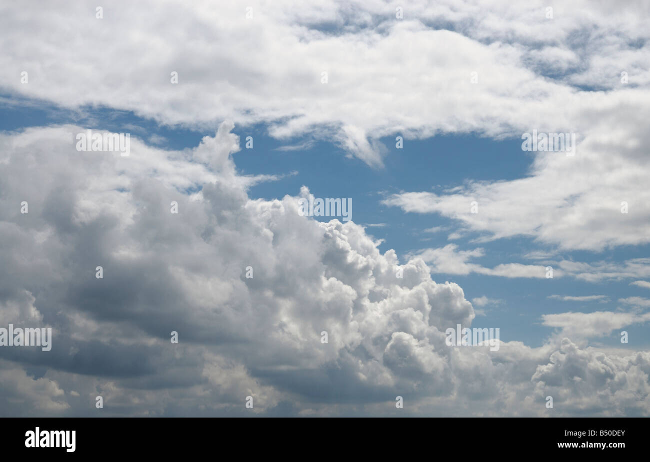Cloudy but bright sky with some blue sky showing through Stock Photo