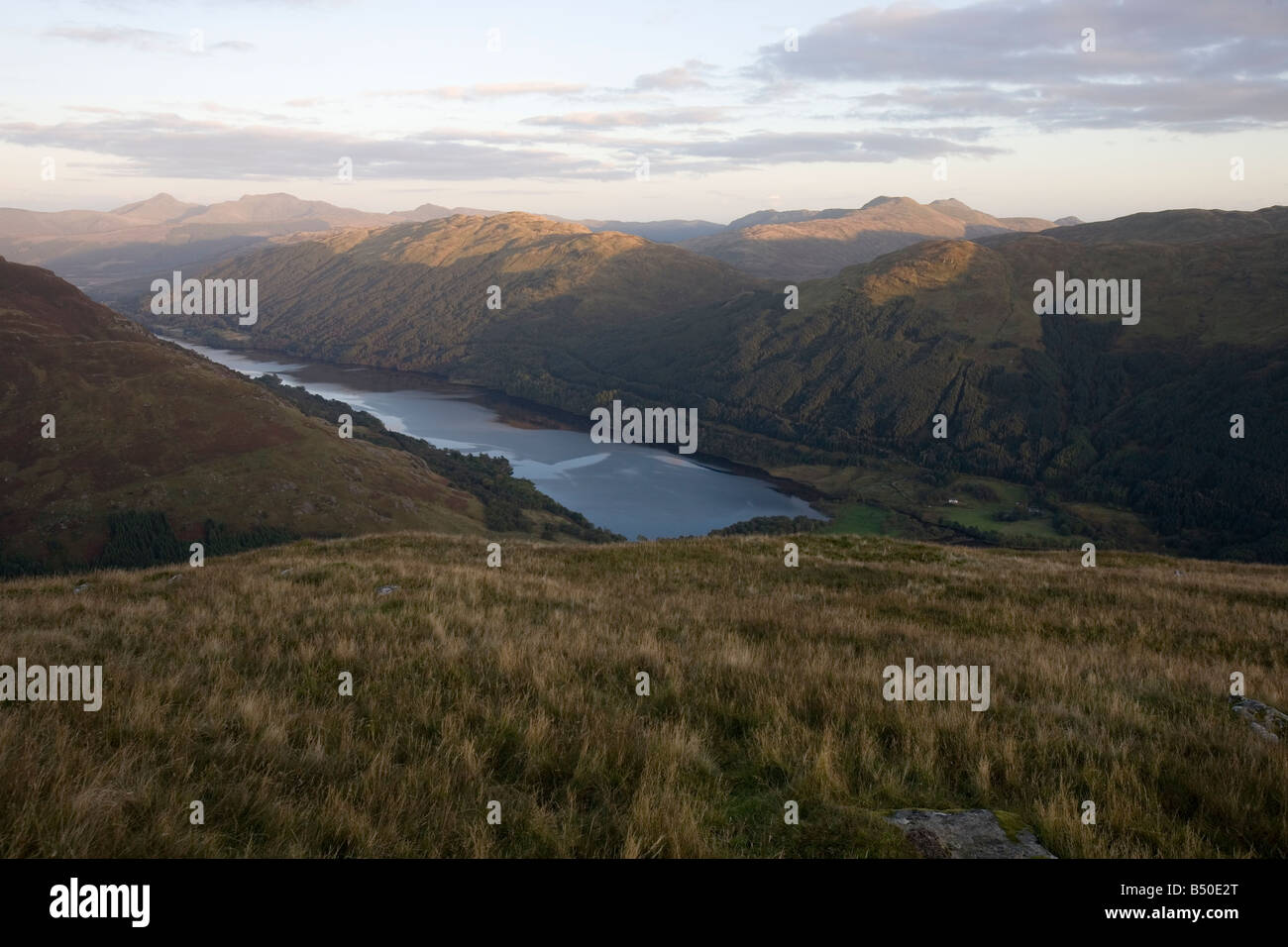 View of Loch Voil from Meal na Dige, Ben More Crianlarich Scotland Stock Photo