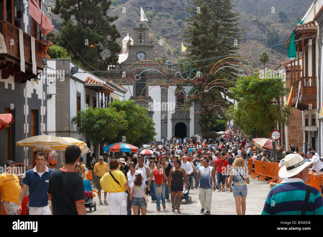 Teror on Gran Canaria in the Canary islands on day of fiesta del pino Stock Photo