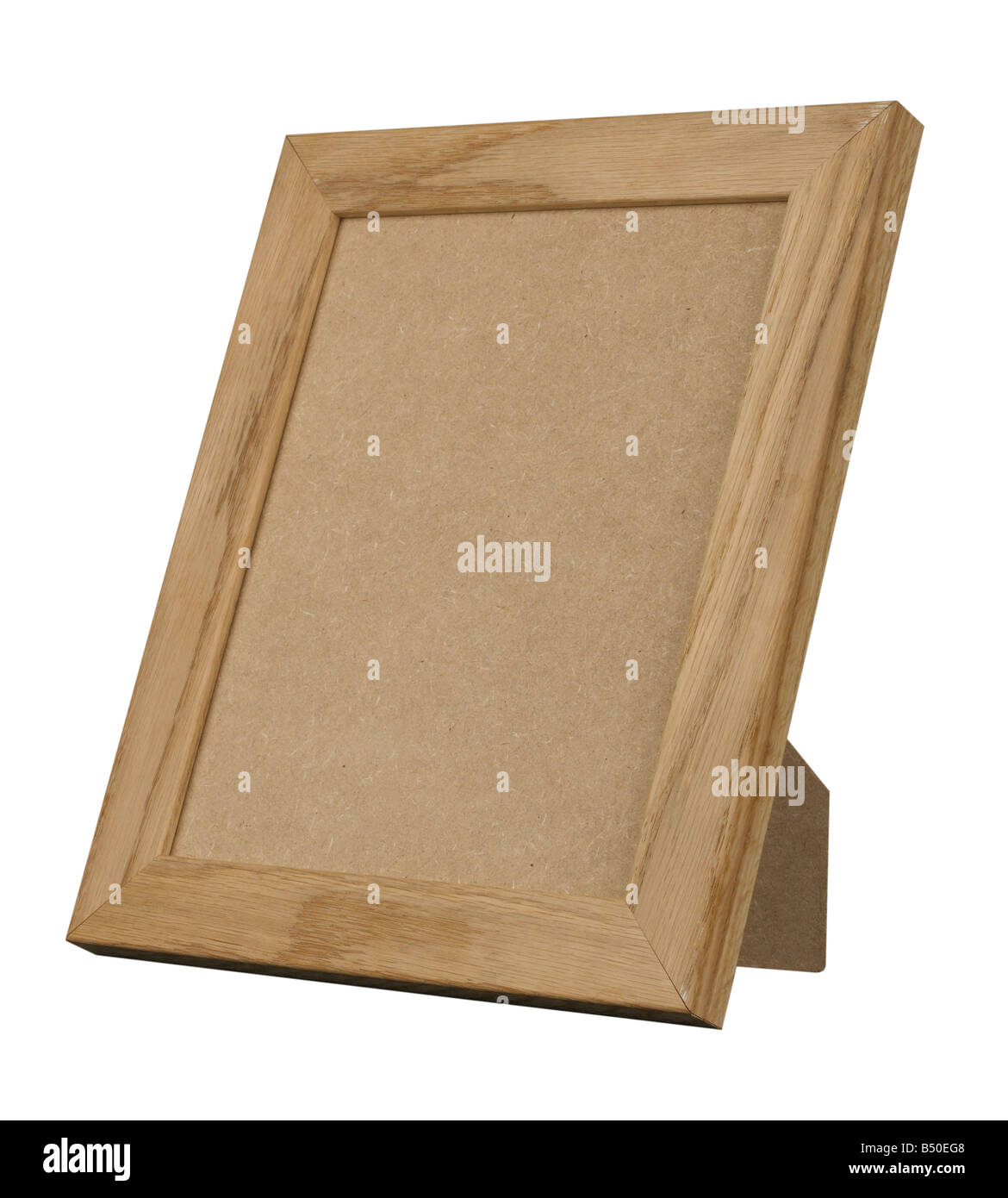PALE WOOD PICTURE FRAME STANDING UPRIGHT Stock Photo