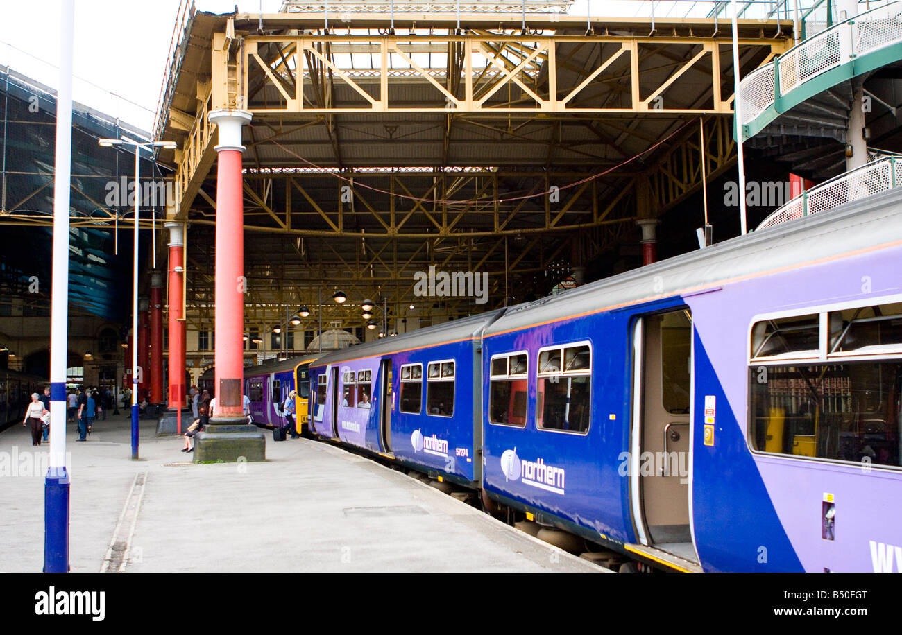 Northern trains in the station Victoria station Manchester UK Stock Photo