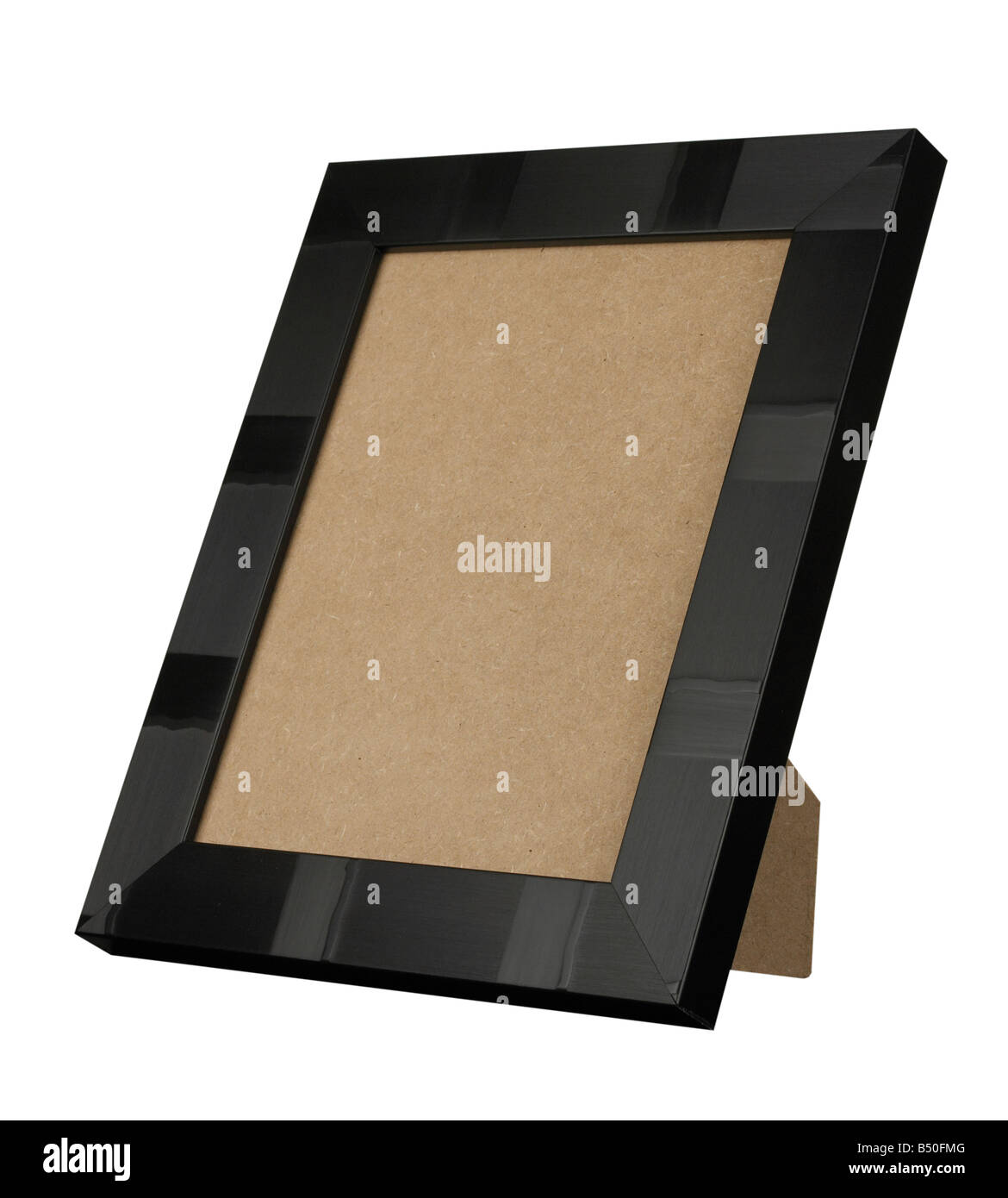 PICTURE FRAME BLACK WOOD STAND STANDING Stock Photo